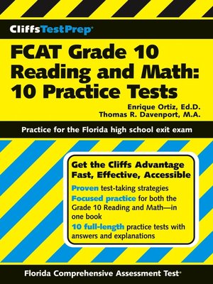 CliffsTestPrep FCAT Grade 10 Reading and Math - ebook